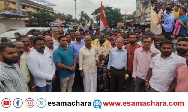 ಭಟ್ಕಳದಲ್ಲಿ ನಿವೃತ್ತ ಯೋಧನಿಗೆ ಅದ್ದೂರಿ ಸ್ವಾಗತ.