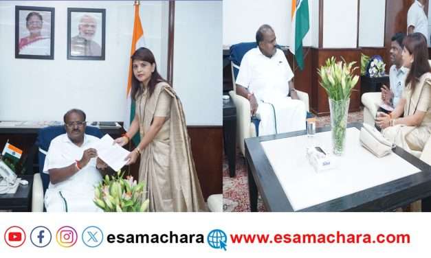 ಉತ್ತರಕನ್ನಡ ಜಿಲ್ಲೆಯಲ್ಲಿ ಕೈಗಾರಿಕೆ ಸ್ಥಾಪಿಸಲು ಕುಮಾರಸ್ವಾಮಿ ಭೇಟಿ ಮಾಡಿದ ಚೈತ್ರಾ ಕೊಠಾರಕರ್.