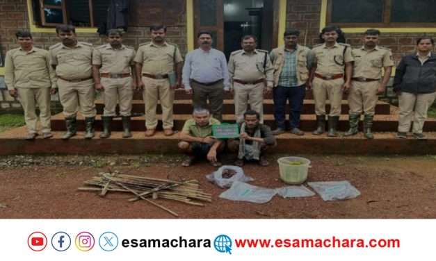 ಜಿಂಕೆ ಬೇಟೆ‌ ಇಬ್ಬರ ಬಂಧನ. ಪ್ರಮುಖ ಆರೋಪಿಗಳು ಎಸ್ಕೇಪ್.