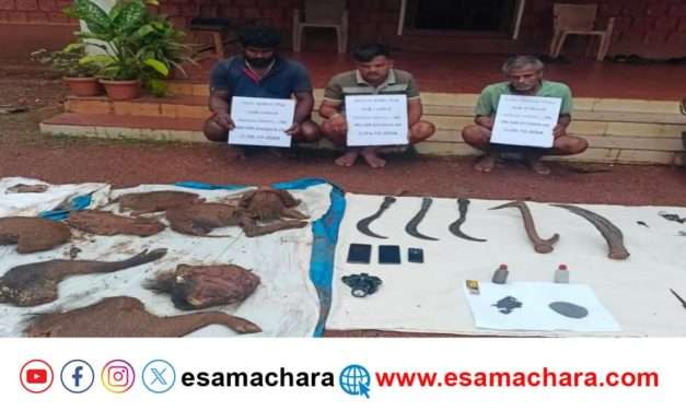 Forest Case/ ಕಾಡು ಹಂದಿ ಬೇಟೆ. ಅರಣ್ಯ ಇಲಾಖೆಯಿಂದ ಮೂವರ ಬಂಧನ.