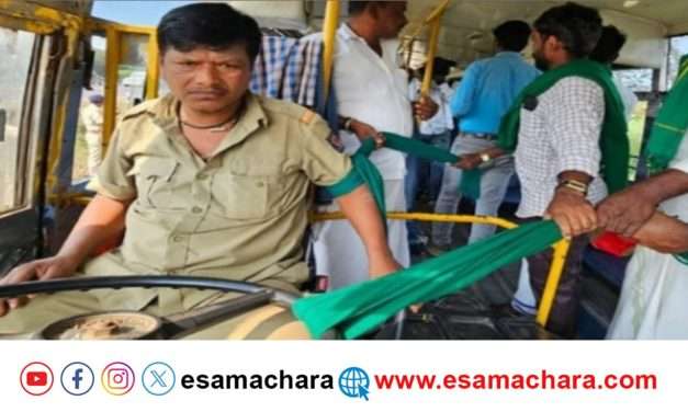 Farmers Protest/ ಬಸ್ ಸ್ಟೇರಿಂಗ್ ಗೆ ಚಾಲಕರನ್ನ ಕಟ್ಟಿ ರೈತರ ಆಕ್ರೋಶ