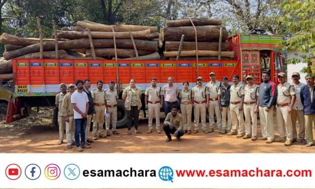 Forest Case/ ಶಿರಸಿಯಲ್ಲಿ ಅರಣ್ಯ ಅಧಿಕಾರಿಗಳ ದಾಳಿ. 92 ನಾಟ ಮತ್ತು ಲಾರಿ ಸೇರಿ ಇಬ್ಬರು ವಶಕ್ಕೆ