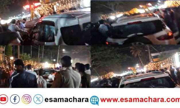 Car accident/ ಅಯ್ಯಪ್ಪ ಭಕ್ತರ ಮೇಲೆ ಕಾರು ಹರಿಸಿದ ಚಾಲಕ. ಆಕ್ರೋಶಕ್ಕೆ ಕಾರಿನ ಗಾಜು ಪುಡಿಪುಡಿ.