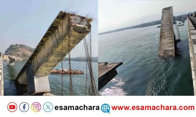 Kali Bridge/ ತೆರವುಗೊಳಿಸುವ ವೇಳೆ ಎದ್ದು ನಿಂತ ಕಾಳಿ ಸೇತುವೆಯ ಸ್ಲ್ಯಾಬ್