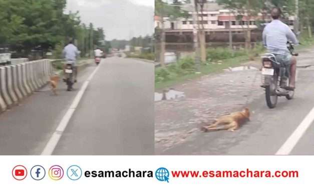 Inhumanity / ಶ್ವಾನವನ್ನ  ಬೈಕ್ ಗೆ ಕಟ್ಟಿ ದರದರನೇ ಎಳೆದೋಯ್ದ ಭೂಪ. ಪೊಲೀಸರಿಂದ ಸೋಮೊಟೊ ಪ್ರಕರಣ.