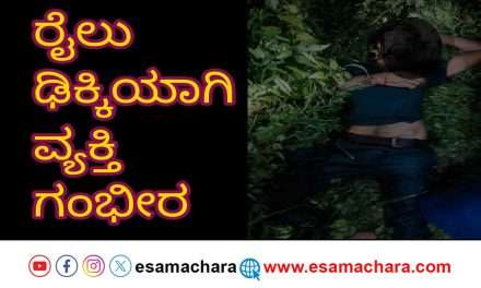 Train Incident/  ರೈಲು ಡಿಕ್ಕಿಯಾಗಿ ವ್ಯಕ್ತಿ ಗಂಭೀರ ಗಾಯ.