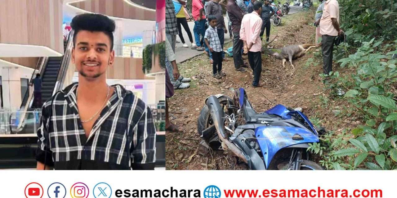 Accident/  ಕಡವೆ ಅಡ್ಡ ಬಂದು ಬೈಕ್ ಸವಾರ ಸ್ಥಳದಲ್ಲೇ ಸಾವು, ಇನ್ನೋರ್ವ ಗಂಭೀರ.