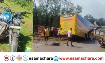 Accident/ ತಿನೆಘಾಟ್ ಬಳಿ ಸರಣಿ ಅಪಘಾತ: ಓರ್ವ ಸಾವು, ಟ್ರಕ್ ಪಲ್ಟಿ