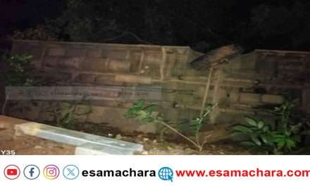 Bus turnover/ ವಡ್ಡಿ ಘಾಟ್ ತಿರುವಿನಲ್ಲಿ ಸರ್ಕಾರಿ ಬಸ್ ಪಲ್ಟಿ. 49 ಪ್ರಯಾಣಿಕರು ಬಚಾವ್.