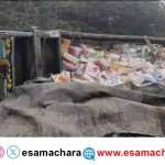 Lorry Turnover/ ಹೆದ್ದಾರಿಯಲ್ಲಿ ಪಲ್ಟಿಯಾದ ಸೇಬು ಹಣ್ಣಿನ ಲಾರಿ. ರಸ್ತೆ ಸಂಚಾರಕ್ಕೆ ಕೆಲ ಕಾಲ ತಡೆ.