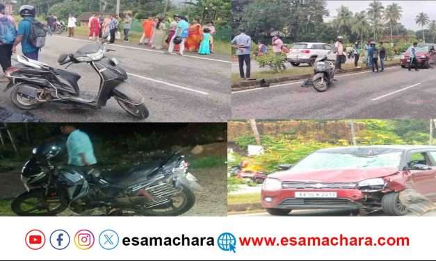 Accident/ ಕಾರವಾರ ರಾ. ಹೆದ್ದಾರಿಯಲ್ಲಿ ಎರಡು ಅಪಘಾತ. ಬೈಕ್ ಸವಾರರಿಗೆ ಗಾಯ.