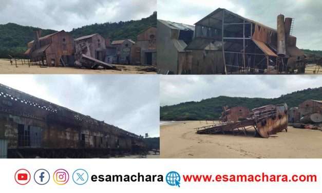 Waves Effect/ ಕಡಲ ಅಲೆಯ ಅಬ್ಬರಕ್ಕೆ ಸಮುದ್ರ ಪಾಲಾದ ಸಿನೆಮಾ ಸೆಟ್. ಜ್ಯೂ. ಎನ್ಟಿಆರ್ ಅವರ ಬಹುಕೋಟಿಯ ಚಿತ್ರ.