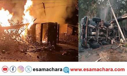 Lorry Fire/ ರಾಷ್ಟ್ರೀಯ ಹೆದ್ದಾರಿಯಲ್ಲಿ ಹೊತ್ತು ಉರಿದ ಲಾರಿ. ಸಂಚಾರ ಅಸ್ತವ್ಯಸ್ತ