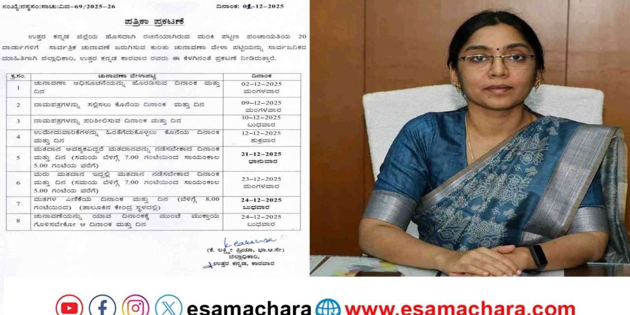 Manki TMC Election/ ಮಂಕಿ ಪಟ್ಟಣ ಪಂಚಾಯತ್ ಗೆ ಸಾರ್ವತ್ರಿಕ ಚುನಾವಣೆ