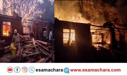 Saw Mill Fire/ ಕಟ್ಟಿಗೆ ಮಿಲ್ಲಿಗೆ ಭಾರೀ ಬೆಂಕಿ; ಘಟನೆಯಲ್ಲಿ ಲಕ್ಷಾಂತರ ರೂ. ನಷ್ಟ. ‌