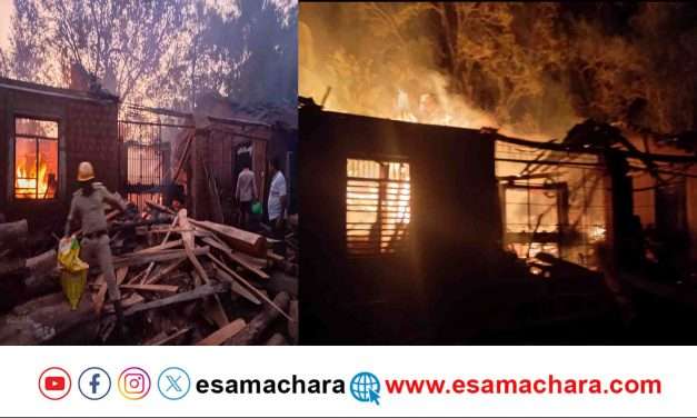 Saw Mill Fire/ ಕಟ್ಟಿಗೆ ಮಿಲ್ಲಿಗೆ ಭಾರೀ ಬೆಂಕಿ; ಘಟನೆಯಲ್ಲಿ ಲಕ್ಷಾಂತರ ರೂ. ನಷ್ಟ. ‌