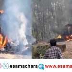 Accident/ ವಿದ್ಯುತ್ ಕಂಬಕ್ಕೆ ಡಿಕ್ಕಿಯಾದ ಬೊಲೆರೋ ವಾಹನ ಸಂಪೂರ್ಣ ಸುಟ್ಟು ಕರಕಲು.