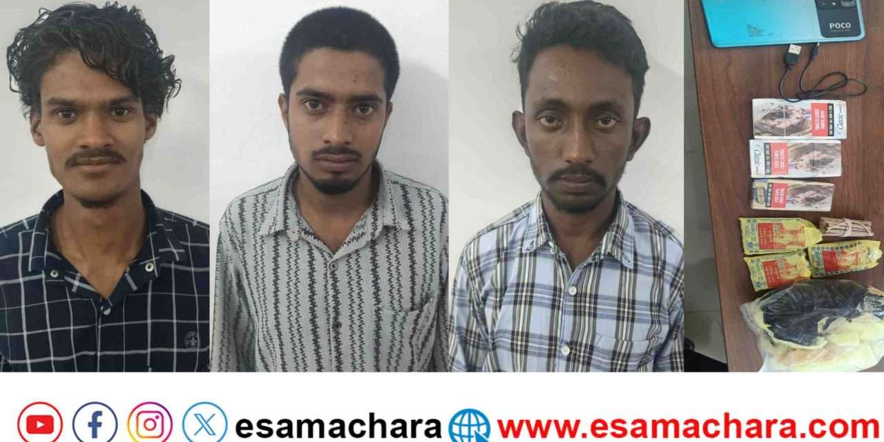 Police Operations/ ಖೈದಿಗಳಿಗೆ ಅಕ್ರಮವಾಗಿ ಗಾಂಜಾ, ಸಿಗರೇಟ್ ಹಾಗೂ ಮೊಬೈಲ್ ಪೂರೈಕೆ – ಮೂವರು ಆರೋಪಿಗಳ ಬಂಧನ