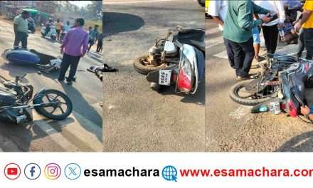 Accident/ ಅಮದಳ್ಳಿ ಬಳಿ ಬೈಕ್ ಹಾಗೂ ಸ್ಕೂಟಿ ನಡುವೆ ಮುಖಾಮುಖಿ ಡಿಕ್ಕಿ. ಸ್ಕೂಟಿ ಸವಾರ ಗಂಭೀರ.