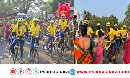 CISF Cyclothan/ ಸಿಐಎಸ್ಎಫ್ ಯೋಧರಿಂದ ಕೋಸ್ಟಲ್ ಸೈಕ್ಲೋಥಾನ್ ರ‍್ಯಾಲಿ. ಮೀನುಗಾರ ಮಹಿಳೆಯರಿಂದ ತಿಲಕವಿಟ್ಟು ಸ್ವಾಗತ