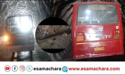 KSRTC Bus/ ಕಾರವಾರ ಸುರಂಗ ಮಾರ್ಗದಲ್ಲಿ ಬಸ್ ನ ಎಕ್ಸೈಲ್ ಕಟ್.