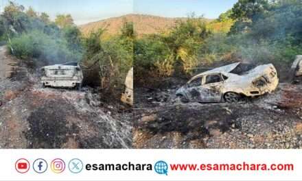 Car Fire/ ರಾಷ್ಟ್ರೀಯ ಹೆದ್ದಾರಿಯಲ್ಲಿ ಸುಟ್ಟು ಕರಕಲಾದ ಕಾರು. ಚಾಲಕ ದಹನ. ಸುಳಿಮುರ್ಕಿಯಲ್ಲಾದಂತೆ ಕಂಡು ಬರುತ್ತಿರುವ ದೃಶ್ಯ. ಪೊಲೀಸರಿಂದ ತನಿಖೆ.