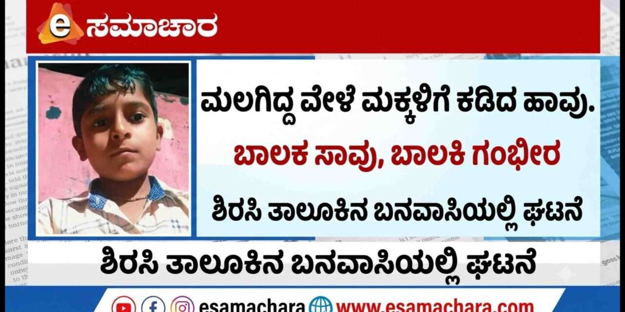 Snake Bite/ ತಂದೆಯ ಜೊತೆ ಮಲಗಿದ್ದ ಮಕ್ಕಳಿಗೆ ಕಡಿದ ಹಾವು. ಮಗ ಸಾವು, ಮಗಳು ಗಂಭೀರ.