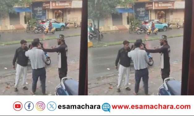 Assault/ ದಾಂಡೇಲಿಯ ನಡು ಬೀದಿಯಲ್ಲಿ  ಡಿಶುಂಡಿಶುಂ. ಪೊಲೀಸರು ಬರೋದ್ರೊಳಗೆ  ಎಸ್ಕೇಪ್.