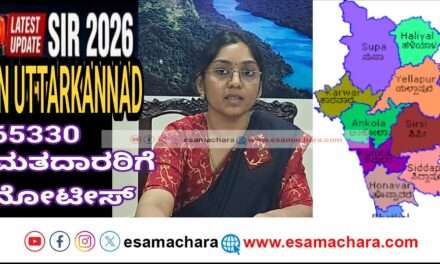 SIR Notice/ ಜಿಲ್ಲೆಯಲ್ಲಿ ನೋ ಮ್ಯಾಪಿಂಗ್ ಮತ್ತು ತಾರ್ಕಿಕ ವ್ಯತ್ಯಾಸದ ಪ್ರಕರಣಗಳಿಗೆ ನೋಟೀಸ್ ಜಾರಿ ಪ್ರಕ್ರಿಯೆ ಆರಂಭ : ಜಿಲ್ಲಾಧಿಕಾರಿ