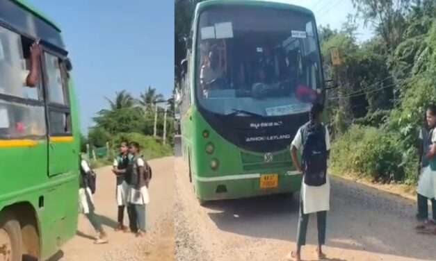 Bus Problem/ ಪರೀಕ್ಷೆಗೆ ಹೋಗುವಾಗ ನಿಲ್ಲಿಸದ ಬಸ್. ಬಸ್ ಎದುರು ನಿಂತು ವಿದ್ಯಾರ್ಥಿನಿ ಆಕ್ರೋಶ.